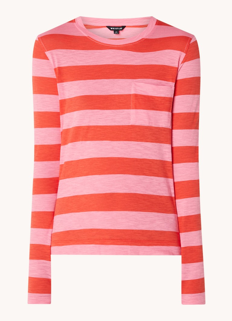 Whistles long-sleeved shirt with stripe print and chest pocket