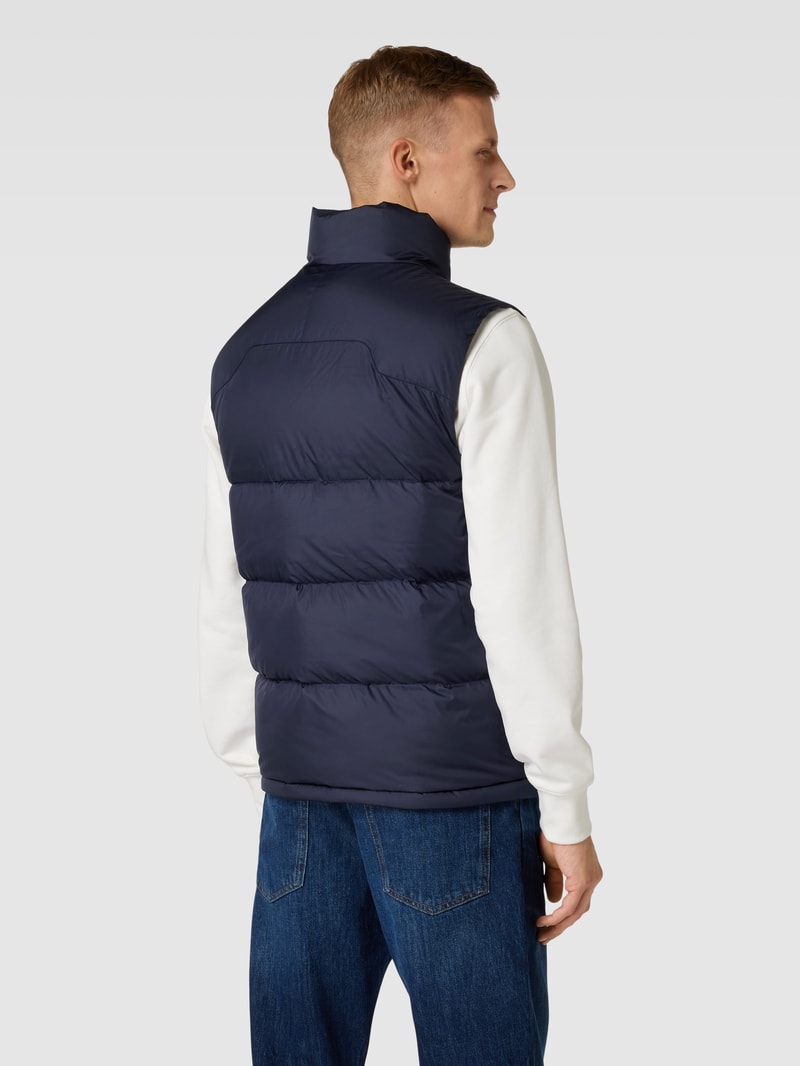 Steppweste mit Label-Stitching Modell 'EL CAP' in dunkelblau