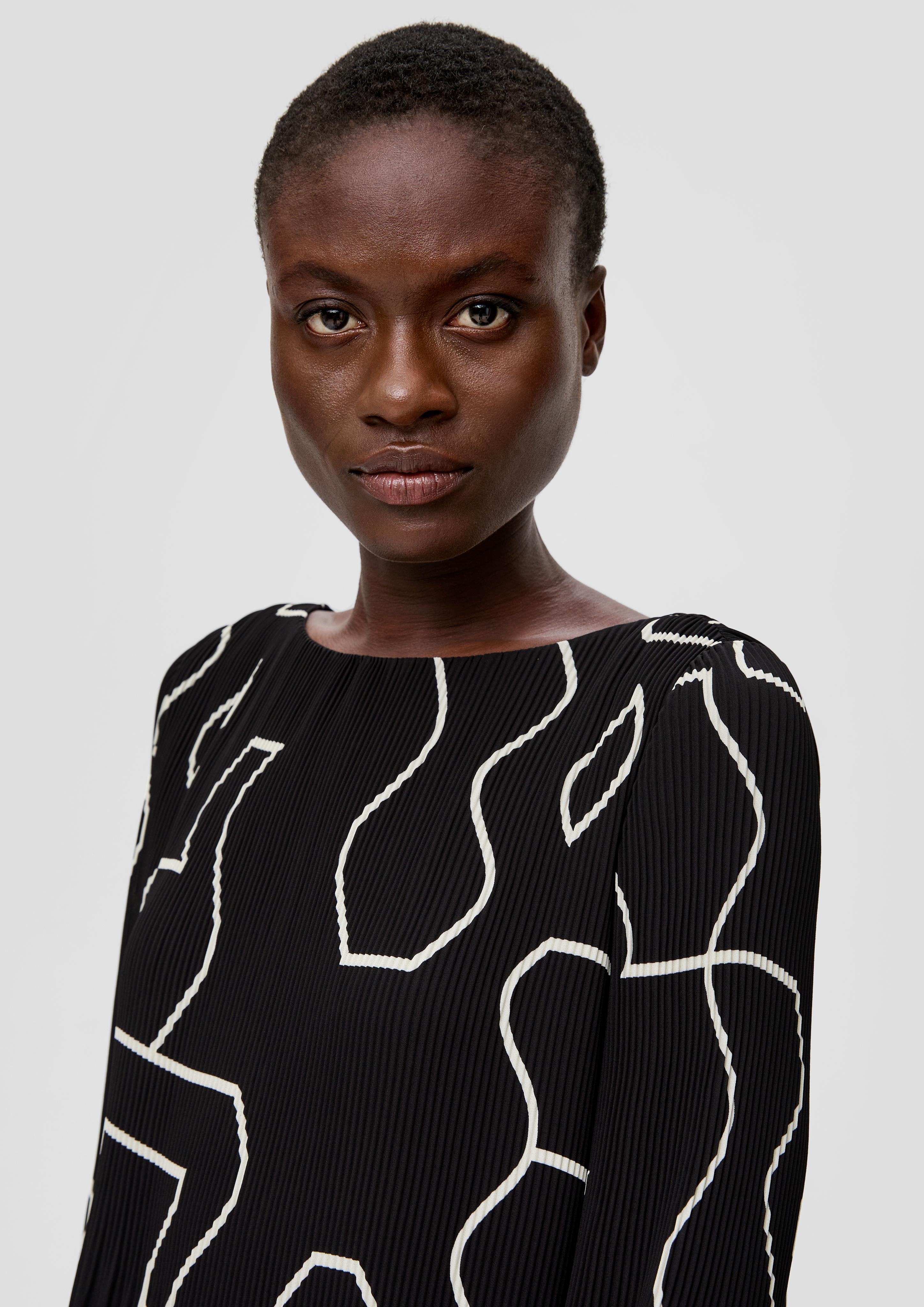Plissée-Bluse aus Crêpe  2137969-99A5