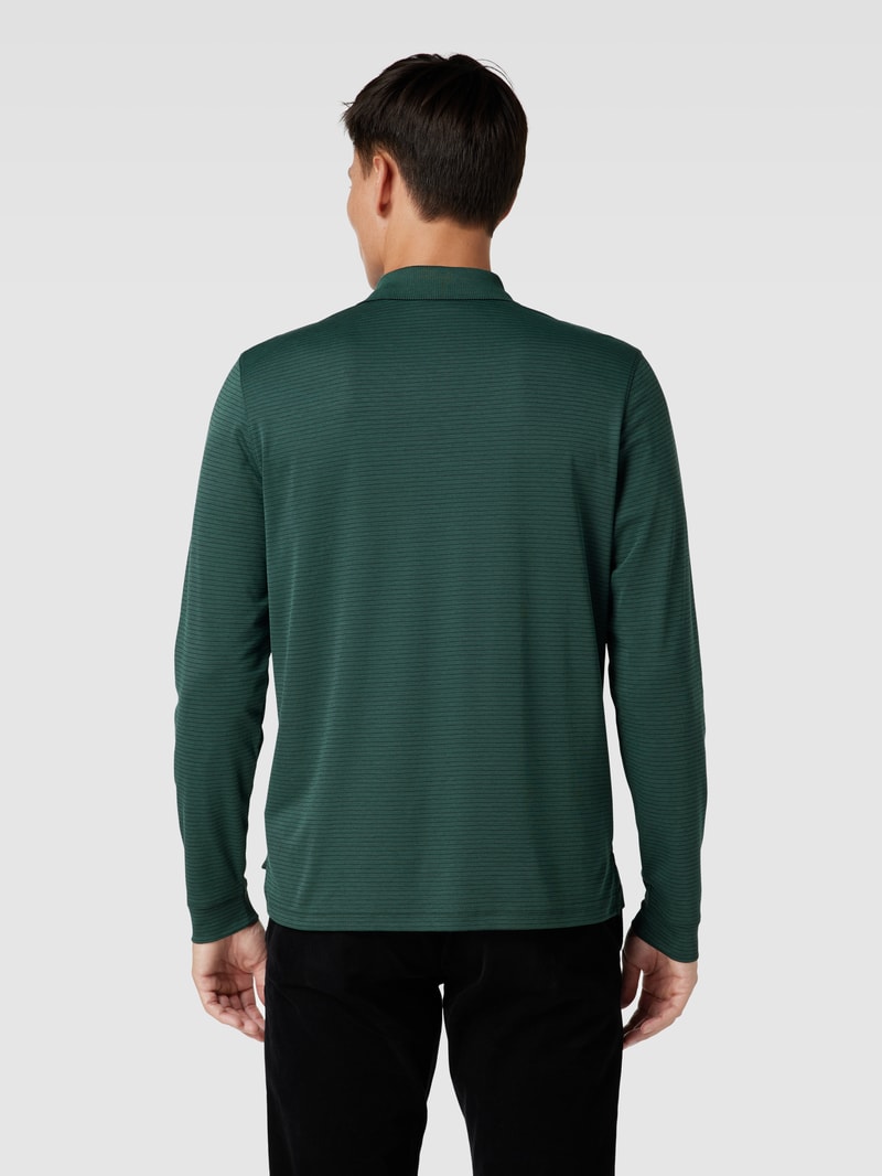 Poloshirt mit Streifenmuster in dunkelgrün