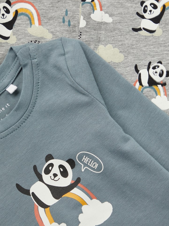 name it Unisex Strampler 2er Pack mit Panda Design in Grau günstig kaufen
