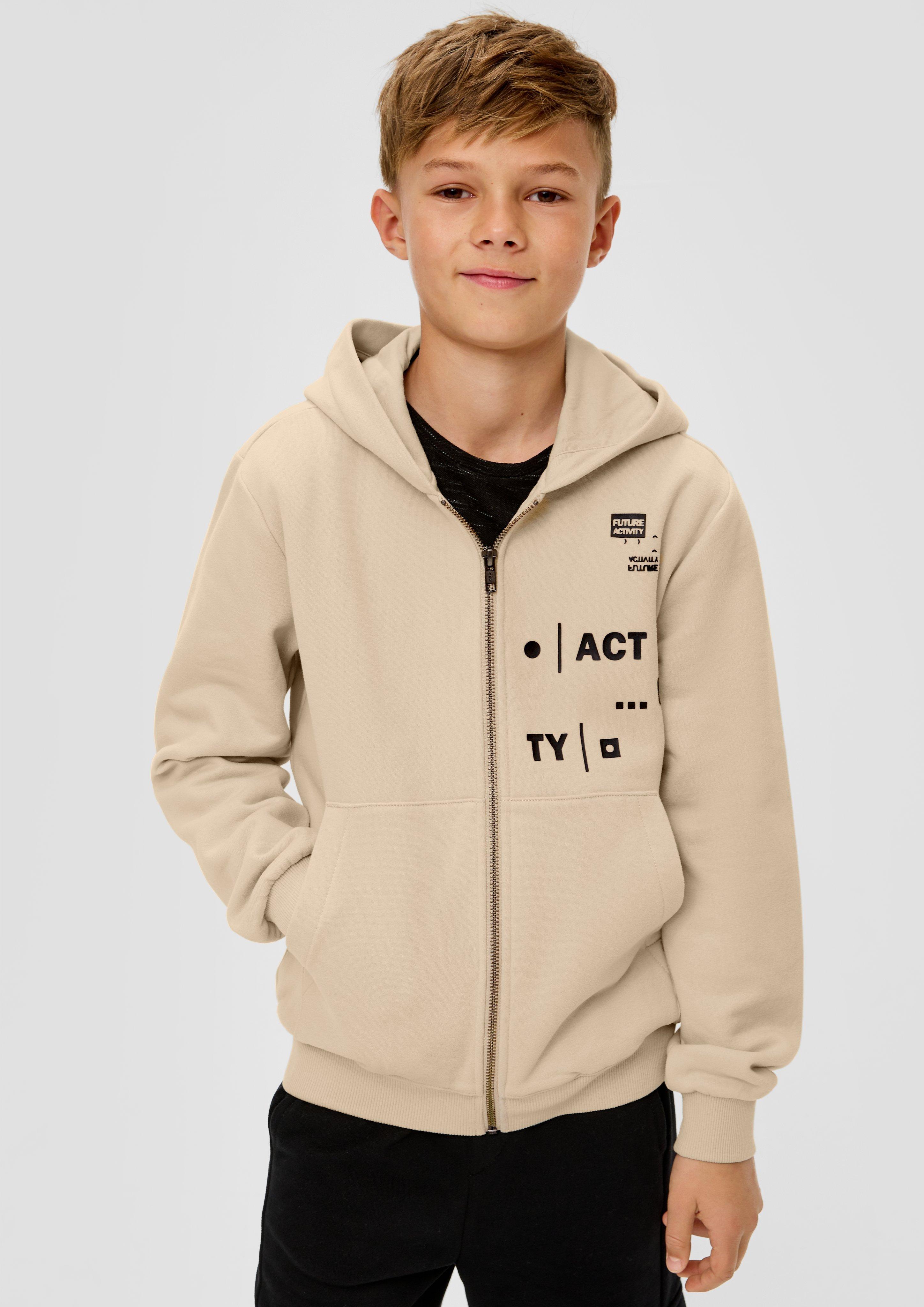 Sweatjacke mit gummierten Schriftprints  2137560-8120