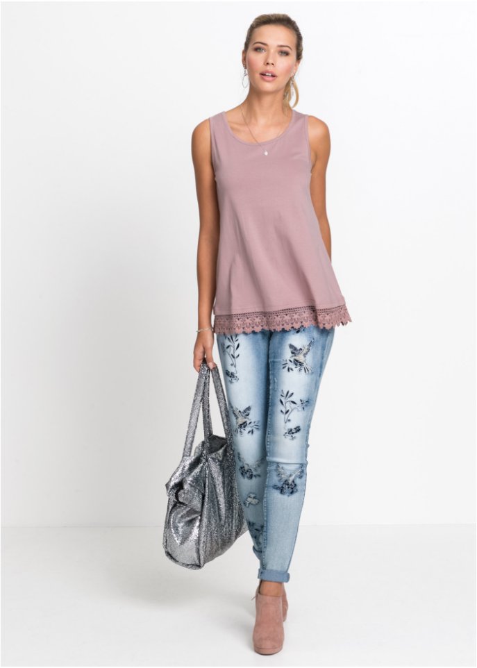 Top mit Spitze (2er-Pack)