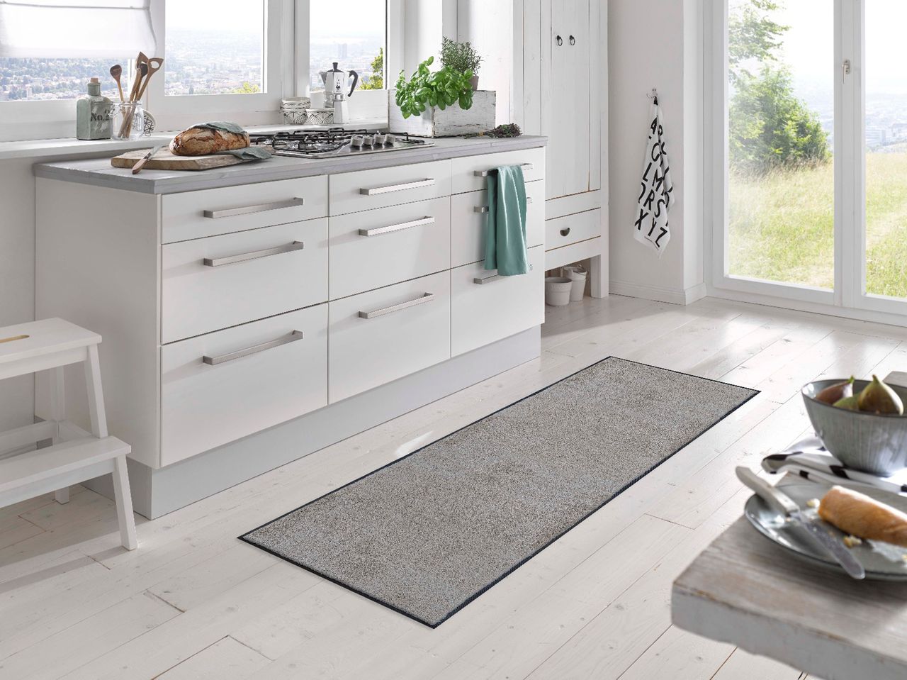 Fuma Rutschfeste Fußmatte Cool Grey 180 x 60 cm
