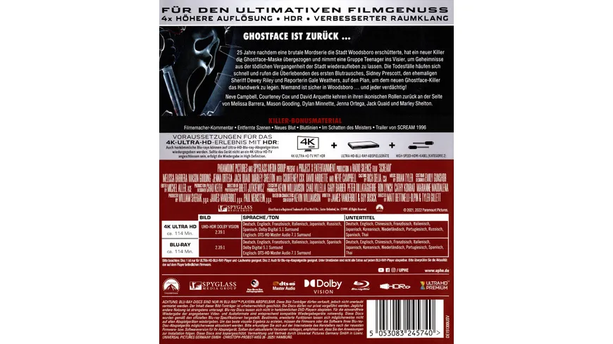 Scream  (4K Ultra HD) (+ Blu-ray 2D)