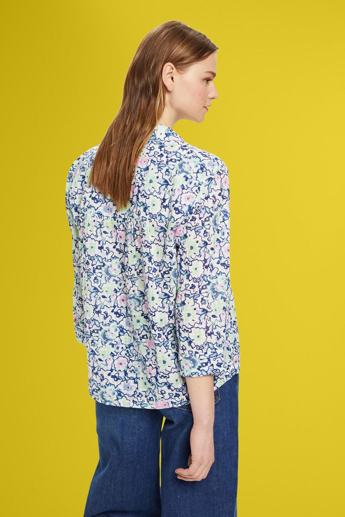 Baumwollbluse mit Blumen-Print