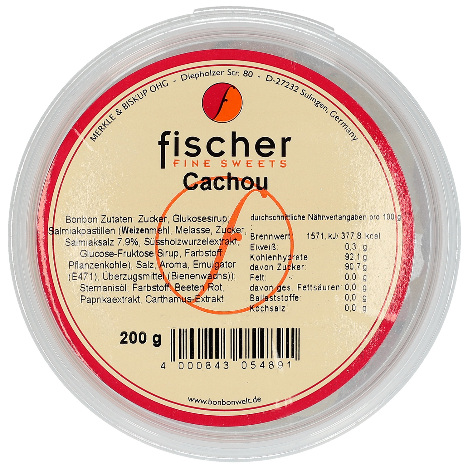 fischer Fine Sweets Cachou 200g