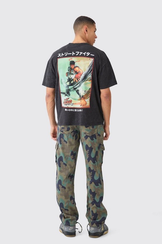 Lockere Camouflage Cargo-Hose mit Print