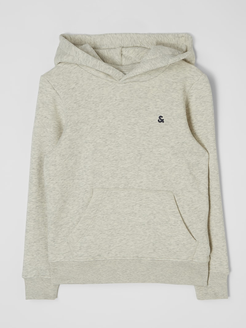Hoodie mit Känguru-Tasche Modell 'Star' in offwhite meliert