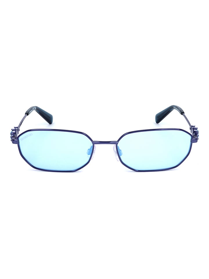 Swarovski Damen-Sonnenbrille in Blau günstig kaufen 57