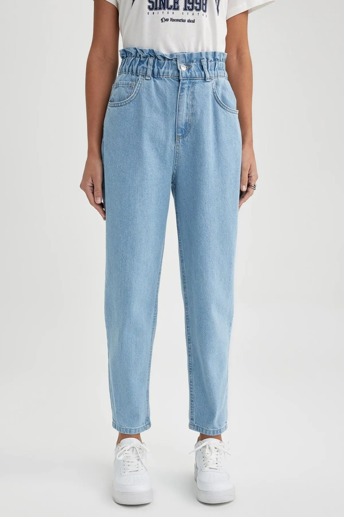 DeFacto  Knöchellange Paperbag-Jeans aus 100 % Baumwolle