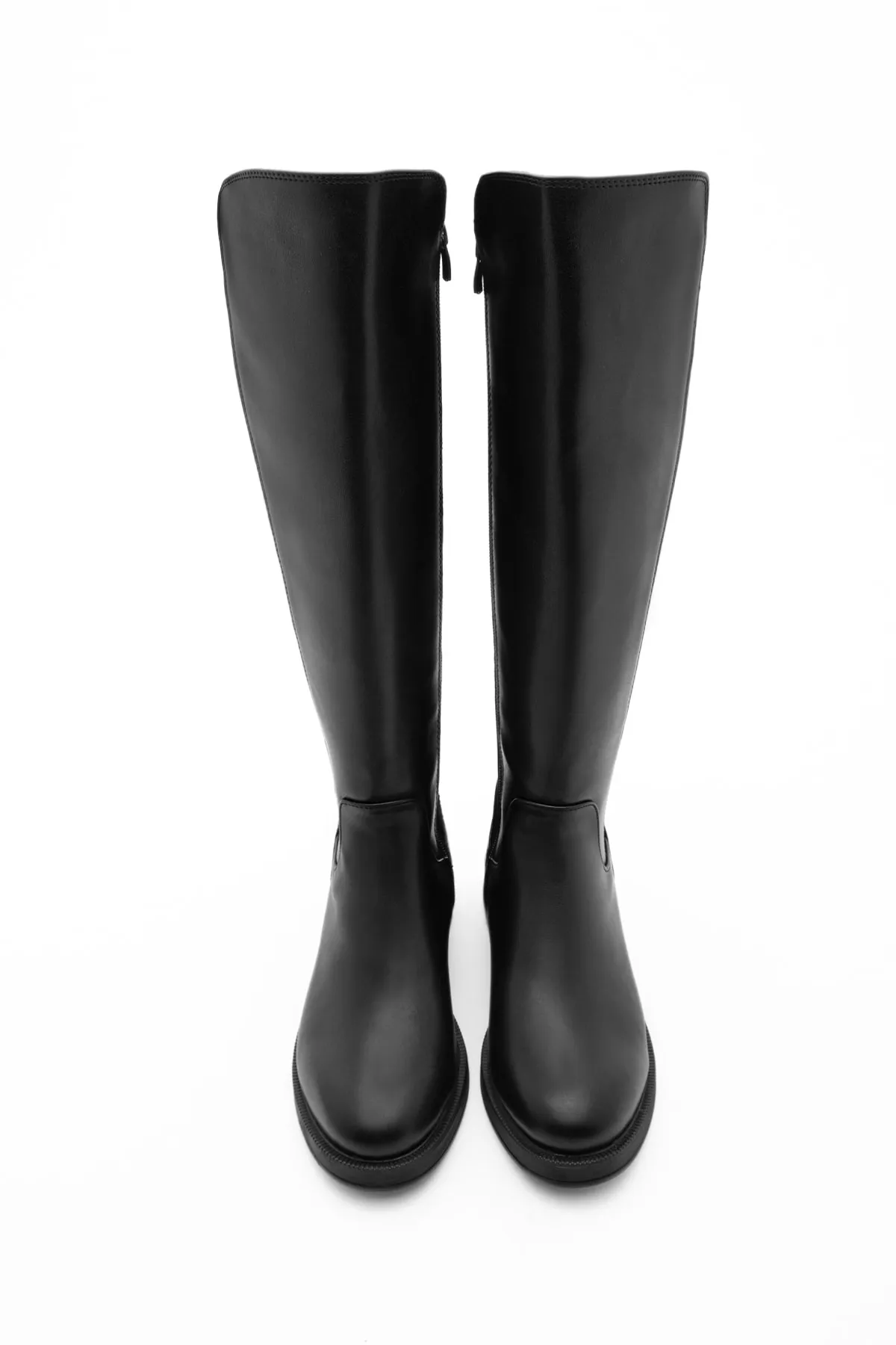 Marjin  Damen Alltagsstiefel Elastisch Stretch Kniehoch Enpar Schwarz