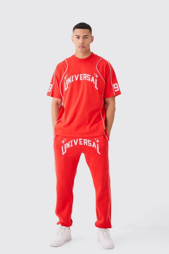 Oversize T-Shirt und Jogginghose mit Universal-Print