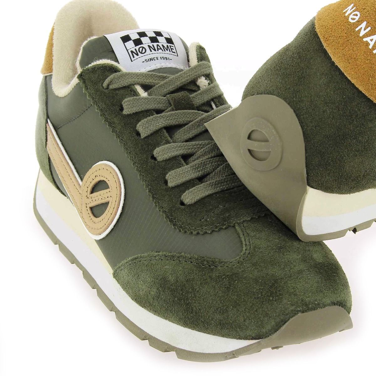 No Name  CITY RUN JOGGER SUEDE/CAMPER - kaki