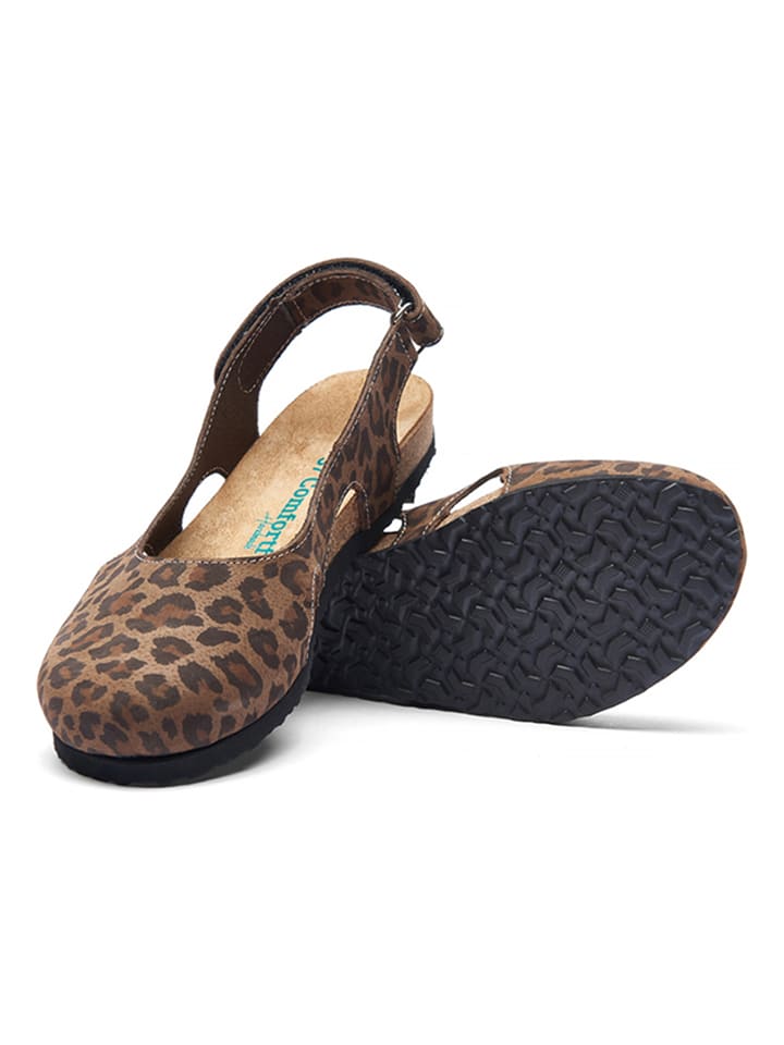 Comfortfusse Leder-Ballerinas in Hellbraun günstig kaufen