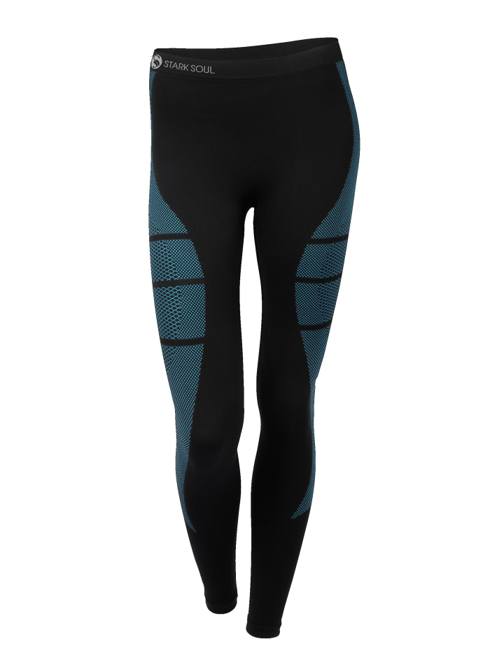 Stark Soul® Skiunterwäsche - Hose Funktionswäsche in schwarz/türkis günstig kaufen