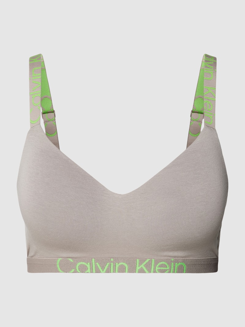 Bralette mit Label-Bund Modell 'FUTURE SHIFT' in taupe