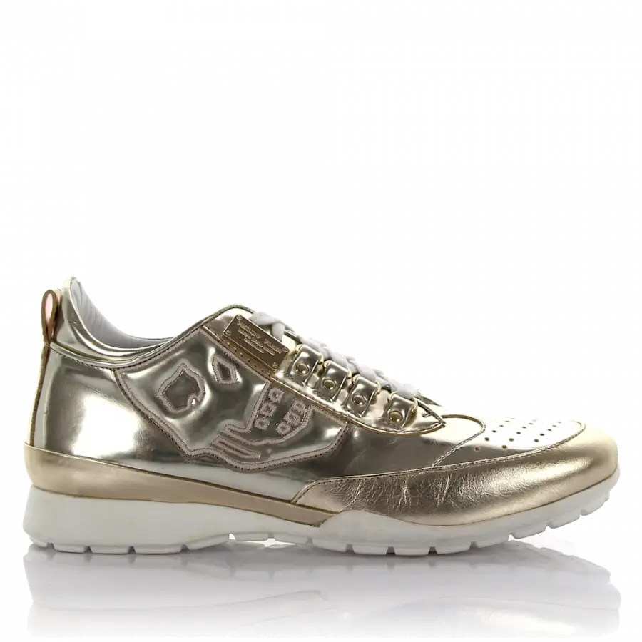 Philipp Plein - Sneaker low Lackleder Logo gold - gold