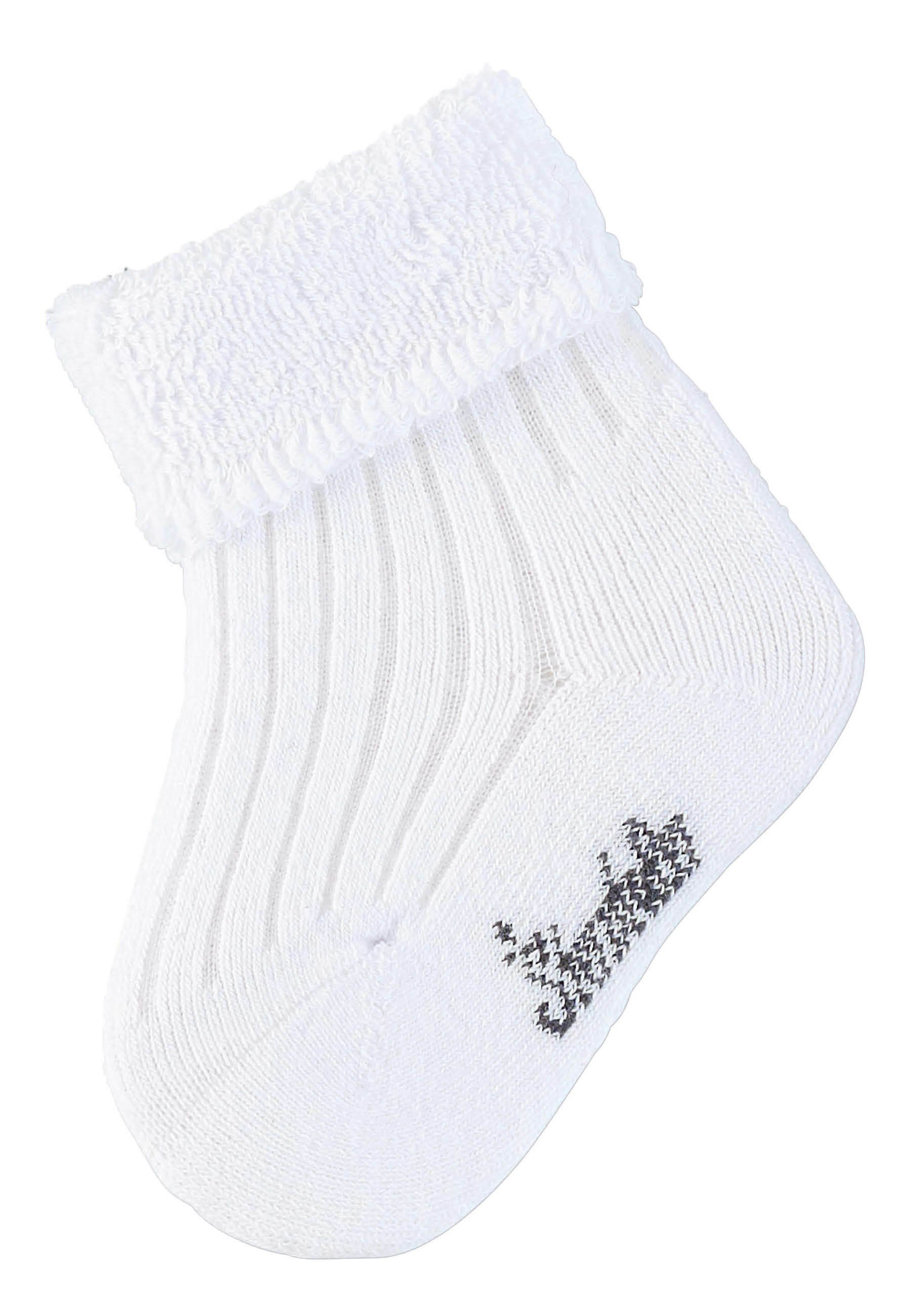 Sterntaler® Basicsocken Baby-Söckchen uni (Söckchen mit Vollplüsch, Kindersocken gemustert) Babysocken mit süßen Motiven, Kurzsocken mit Umschlag