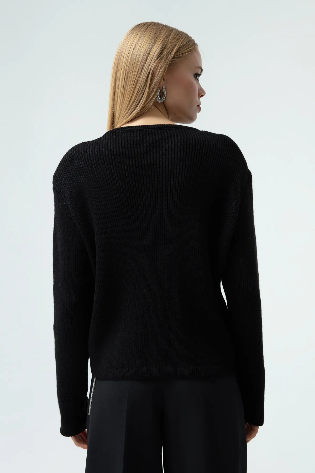 Lafaba  Damen-Cardigan mit Knöpfen in Schwarz und Gold