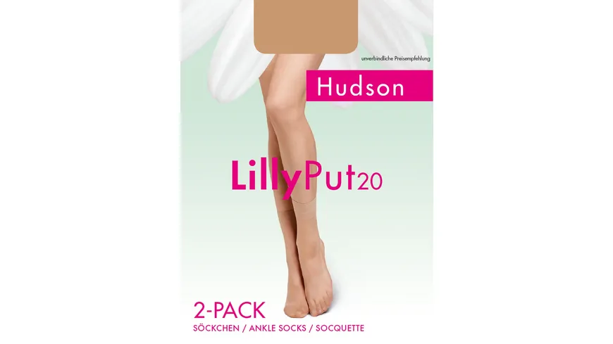 Hudson Damen Söckchen Lilly Put 20 DEN 2er Pack Schwarz