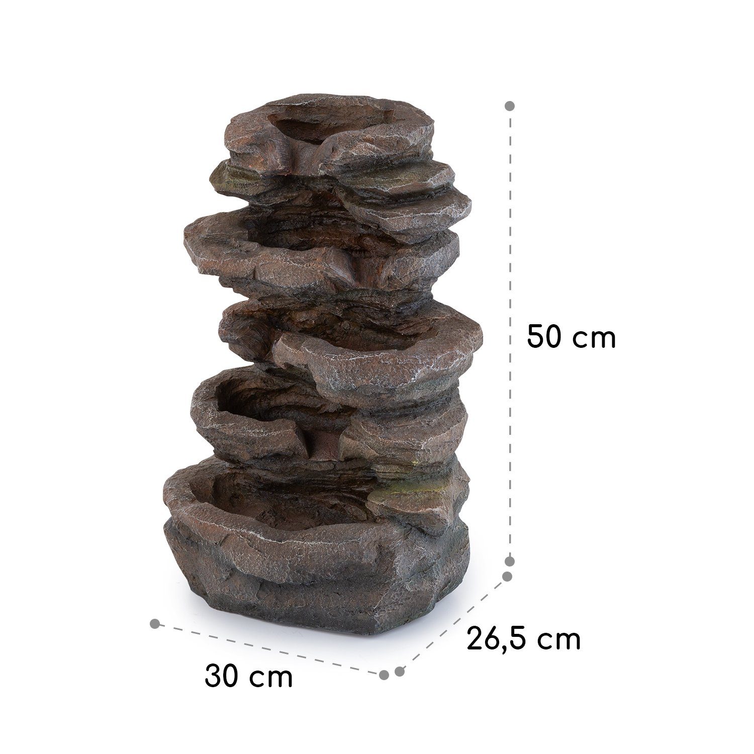 blumfeldt Wasserspiel Stonehenge Solarbrunnen, (Set, 5 tlg., inkl. Pumpe,Solarpanel;LED-Beleuchtung und Anschlussmaterial), spring zimmer zier brunnen led-beleuchtung terasse solar outdoor