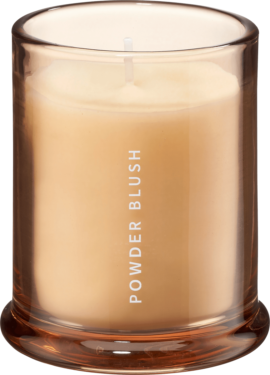 Duftkerze in Glas, altrosa/Duft: Powder Blush, klein, 1 St