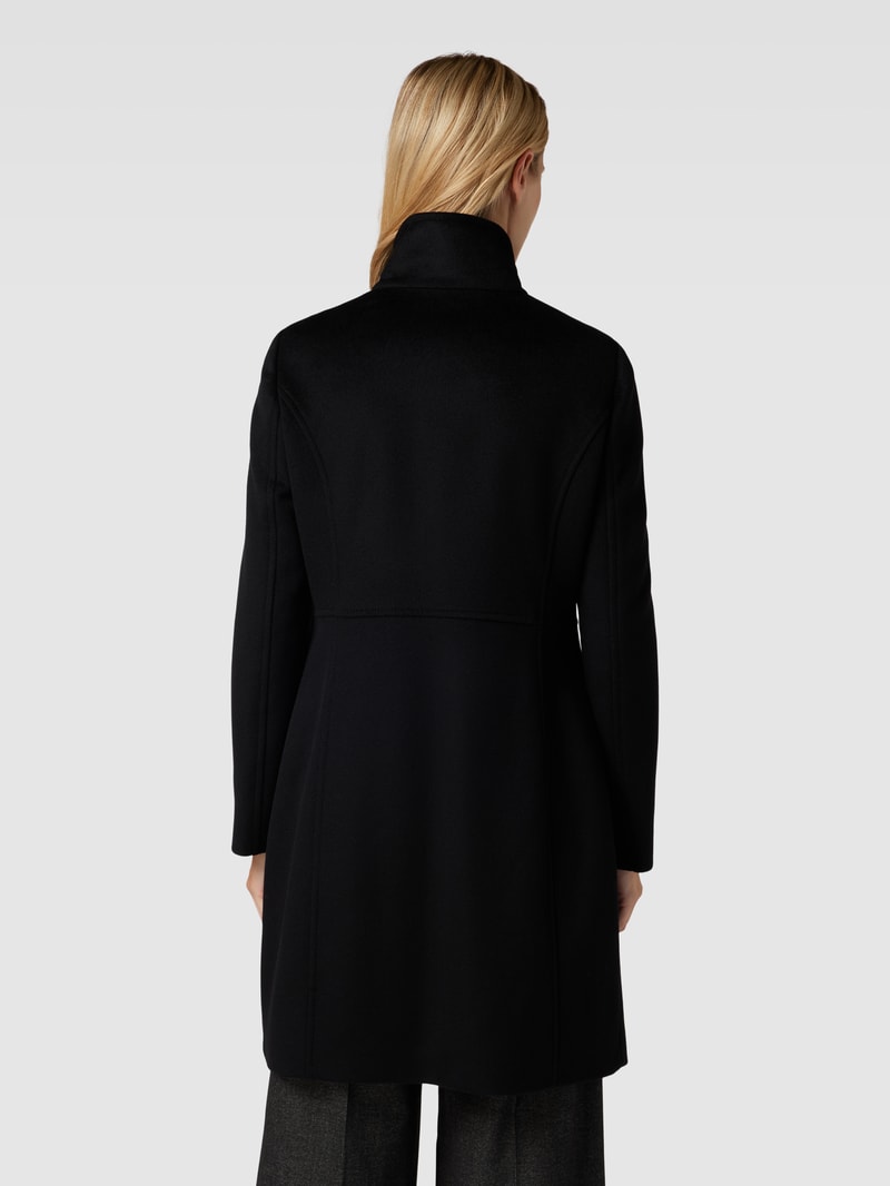 Wollmantel mit Stehkragen Modell 'LIZ' in schwarz