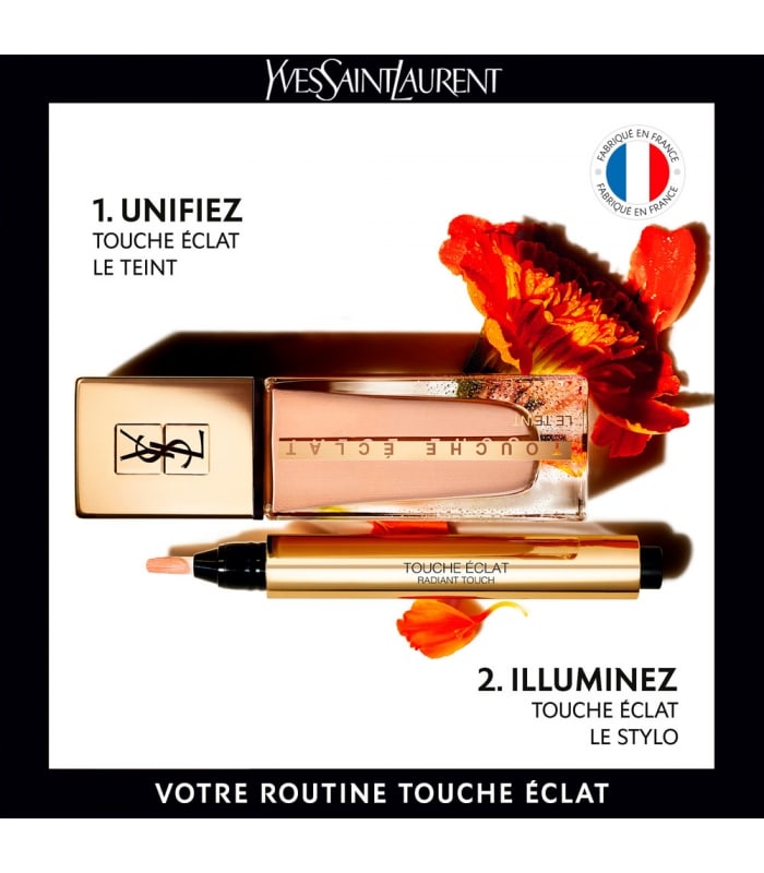 YVES SAINT LAURENT-TOUCHE ECLAT LE TEINT-Fond de teint hydratant & tenue 24H, naturel & lumineux