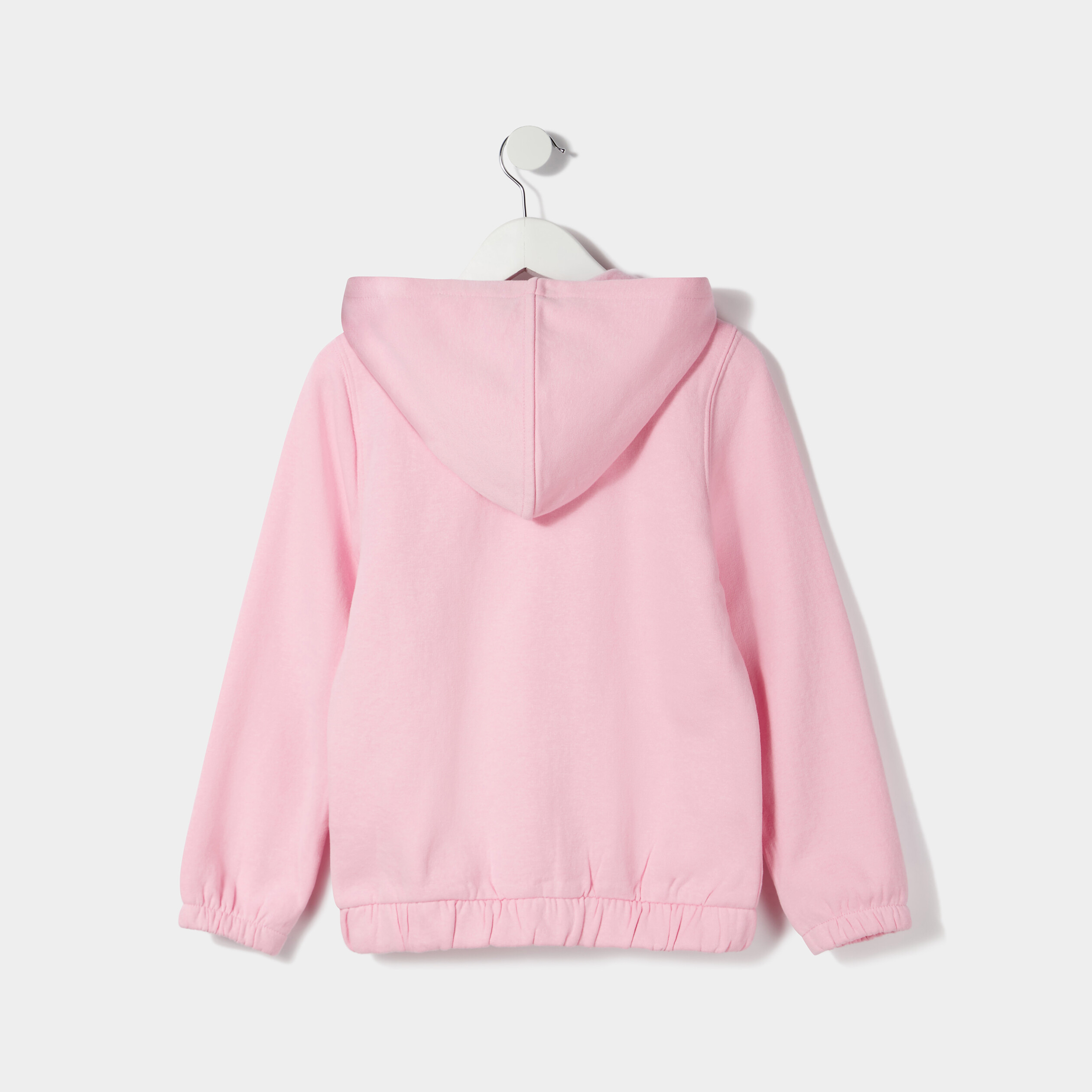 Sweat zippé molleton à capuche rose pastel fille | La Halle