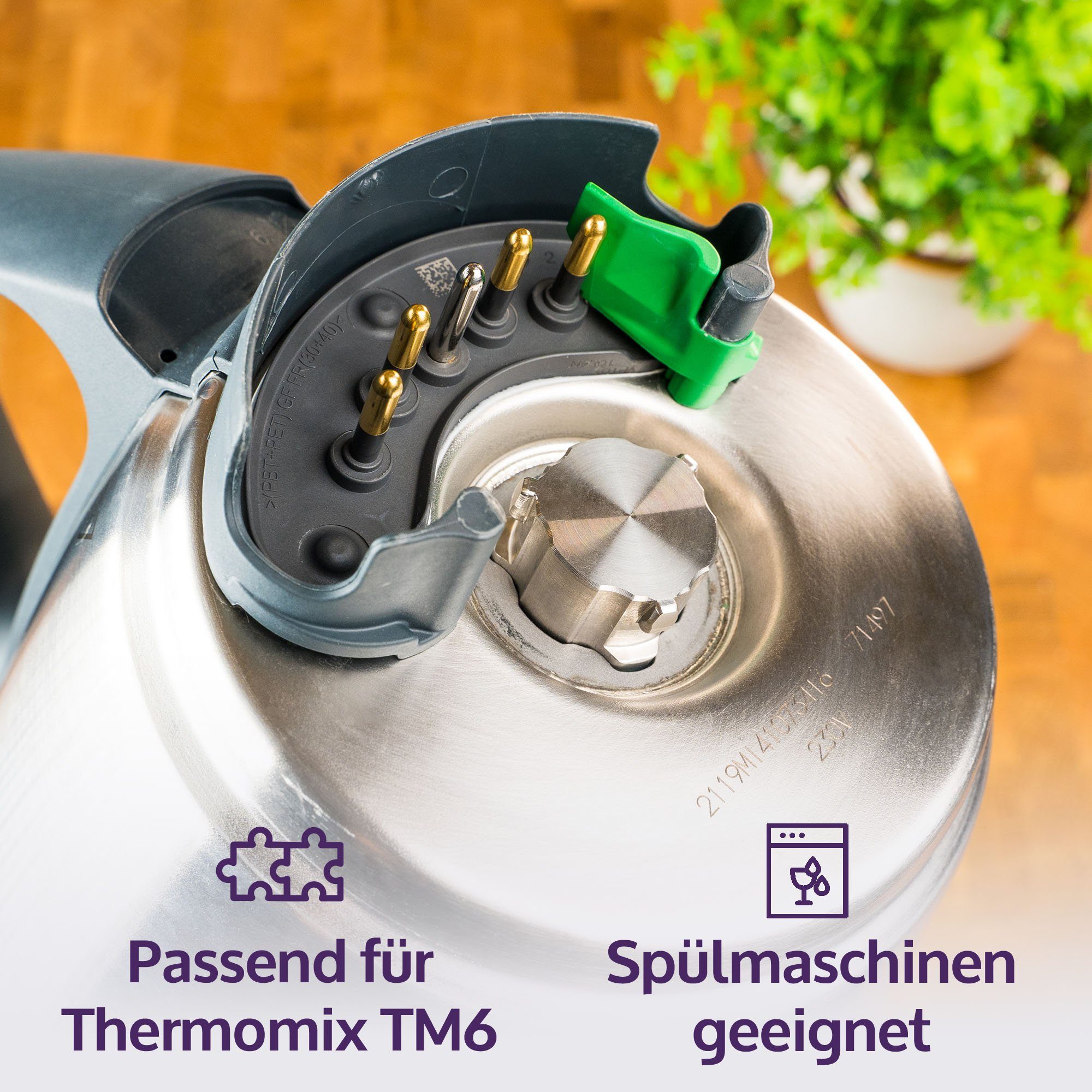 Mixcover Küchenmaschine mit Kochfunktion mixcover Trio-Parat Thermo-Plug kompatibel mit Thermomix TM6 Messerers