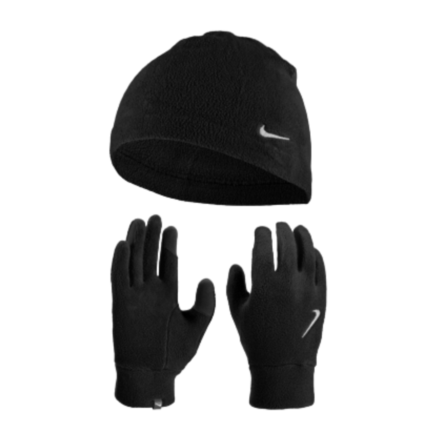 Nike Fleece Mütze Hanschuhe Set Damen Schwarz F082