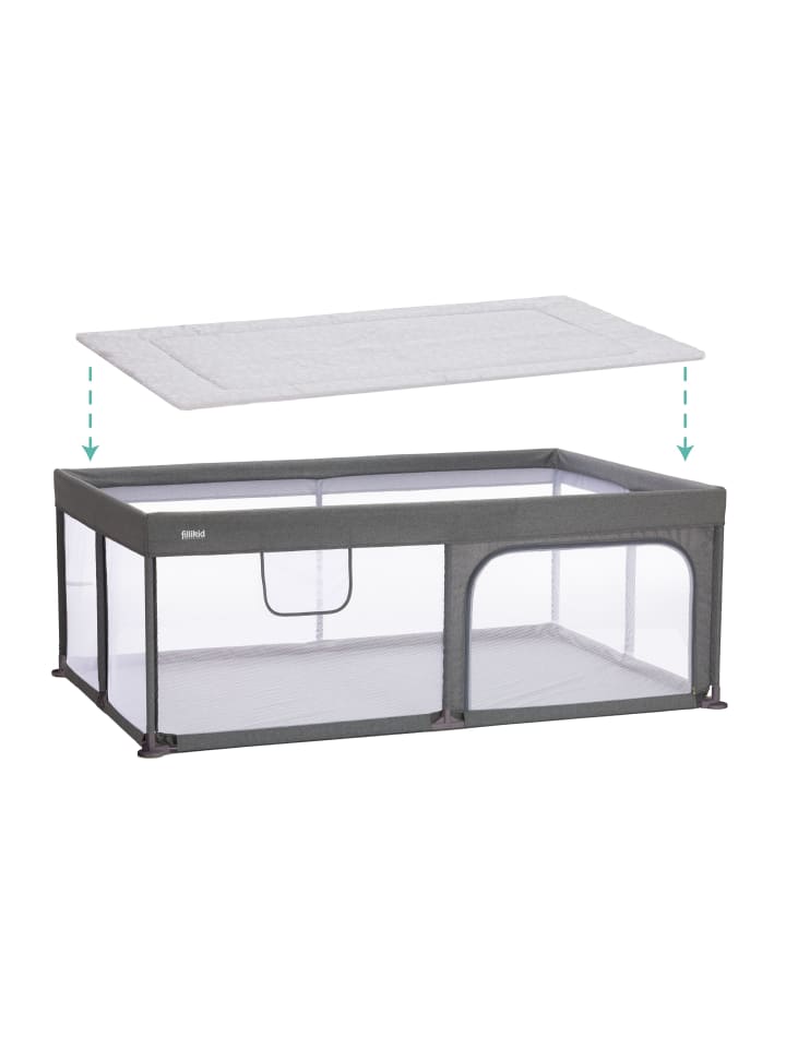 fillikid Laufstalleinlage für Laufgitter 175 x 116 cm Exklusiv in Safari Grau günstig kaufen onesize