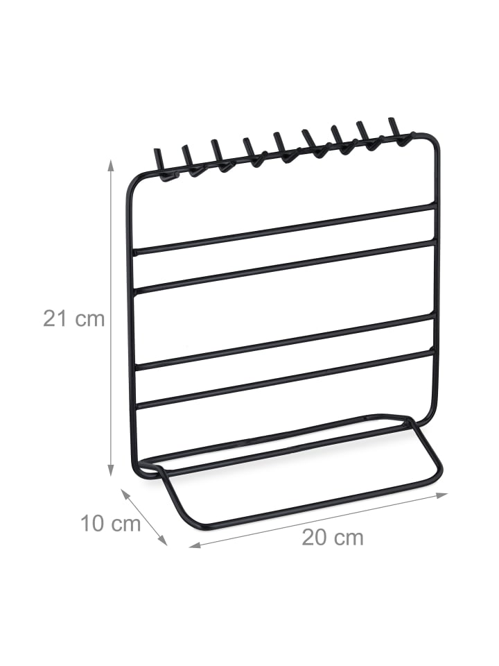 relaxdays Schmuckständer in Schwarz - (B)20x (H)21 x (T)10 cm günstig kaufen onesize