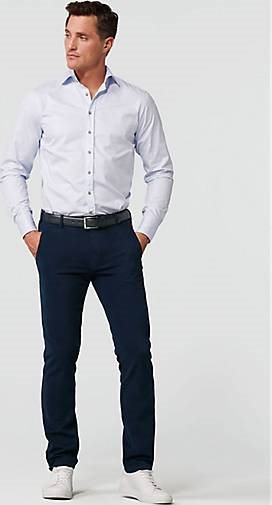 MEYER Chino-Hose Super-Stretch Check Pattern Chino