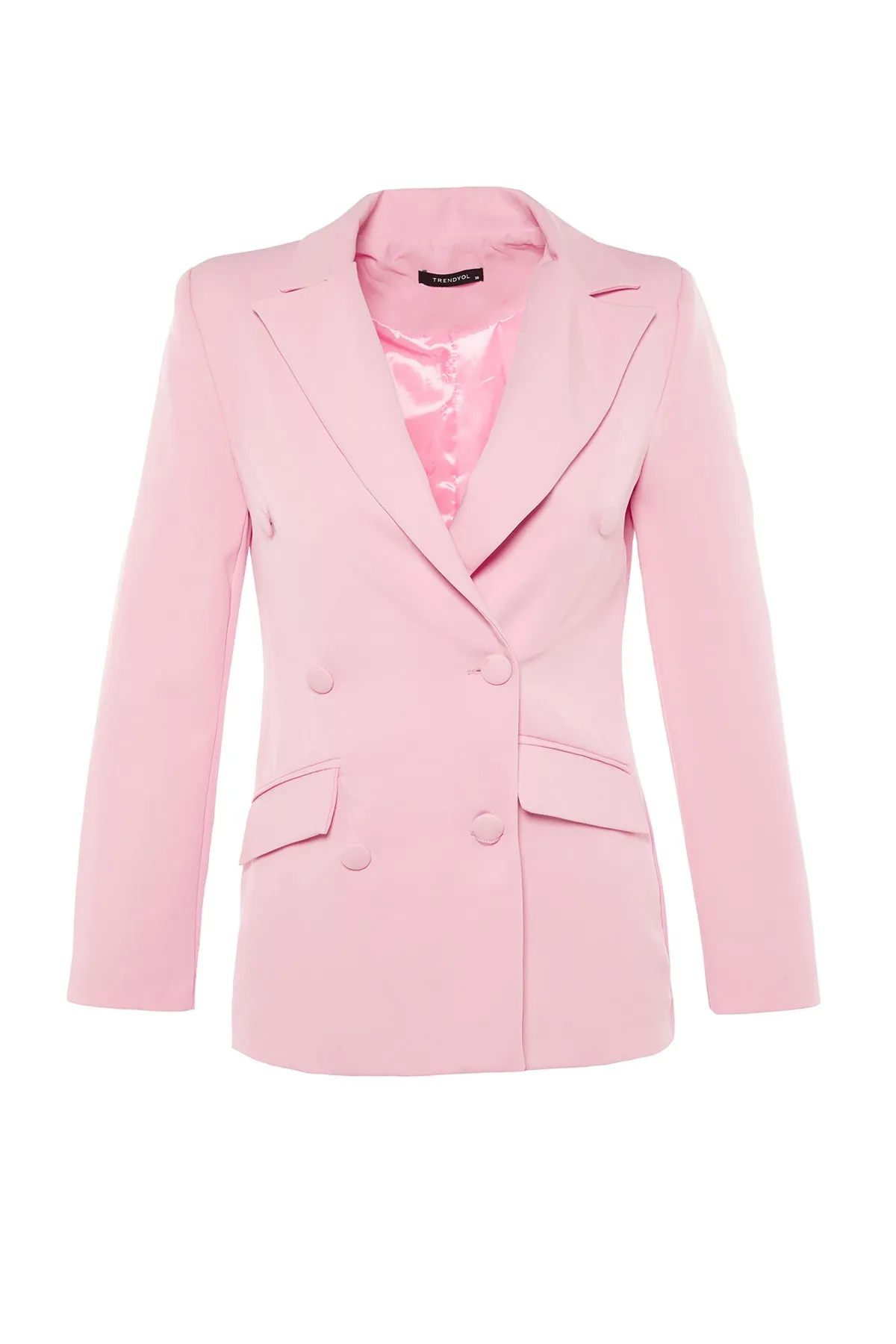 Trendyol Collection  Lilafarbene, gefütterte, gewebte Blazerjacke TWOSS21CE0137