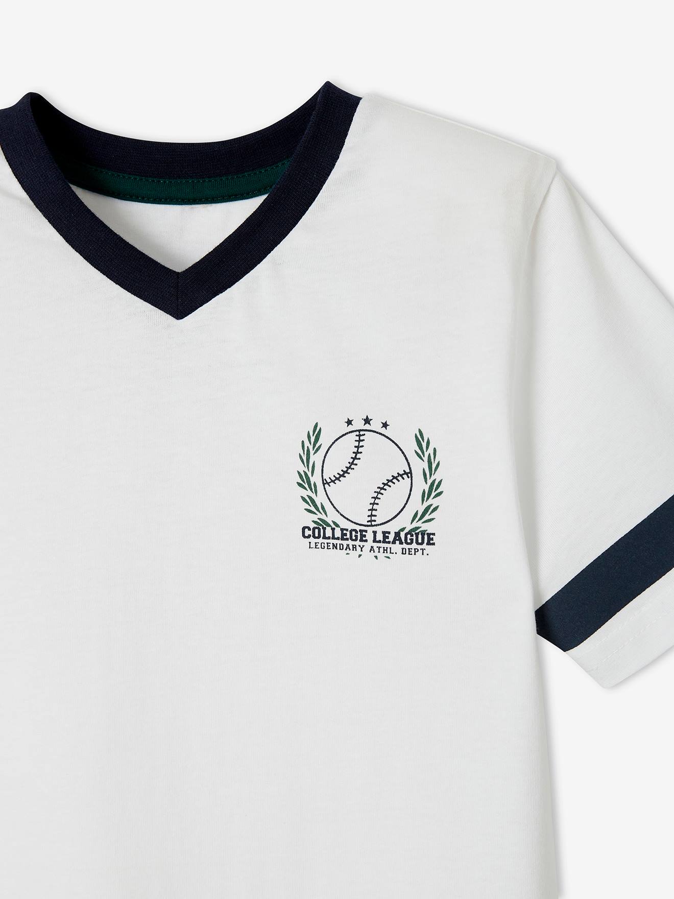 T-shirt garçon sport baseball blanc
