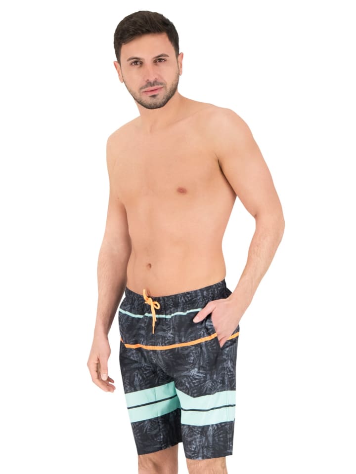 BECO the world of aquasports Badeshorts BEactive Night Jungle Schwimmshorts in schwarz-mehrfarbig günstig kaufen S