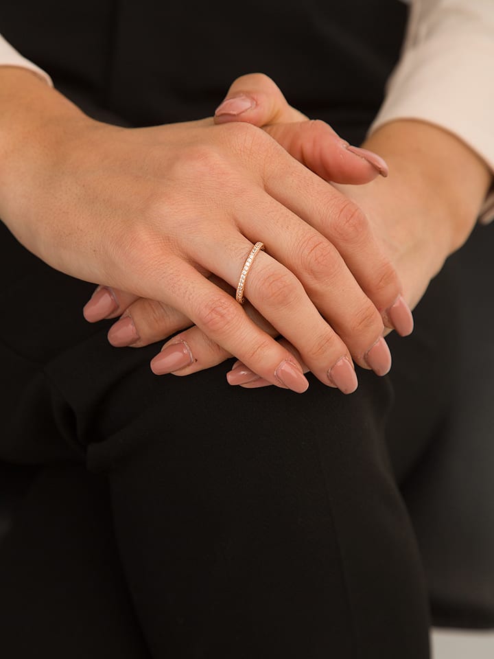 Pandora Rosévergold. Ring mit Edelsteinen günstig kaufen