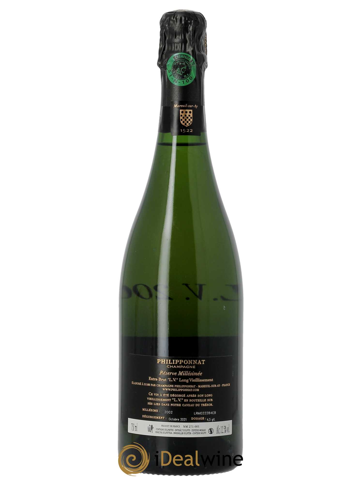 Réservé millésimée LV Philipponnat  2002 - Lot de 1 Bouteille