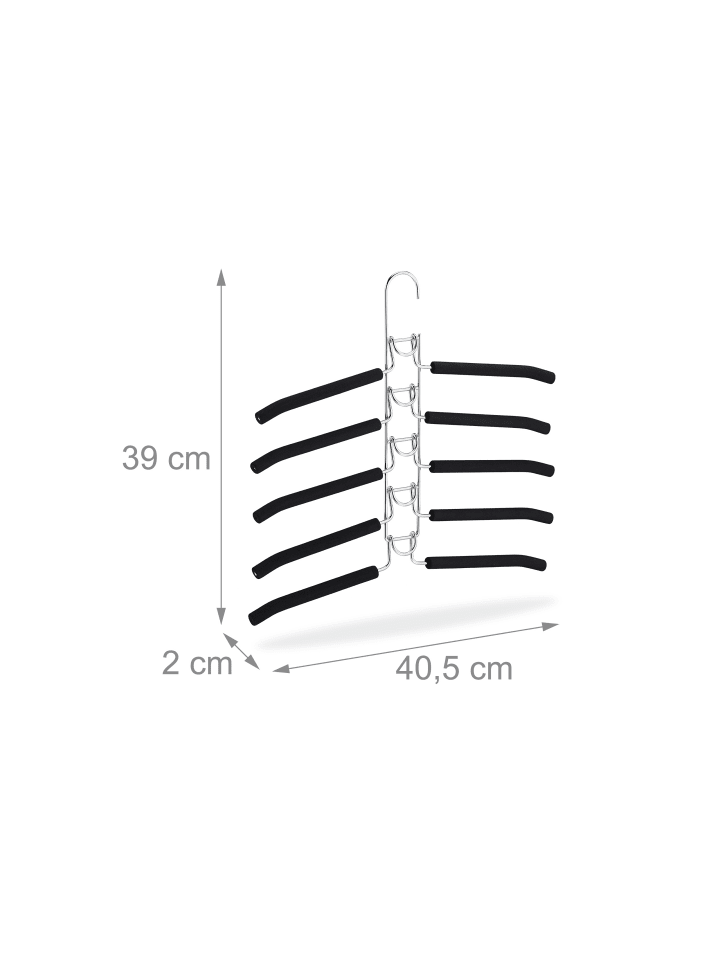 relaxdays 3x Mehrfachkleiderbügel in Silber/Schwarz günstig kaufen onesize