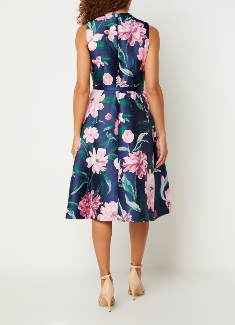 Vestido midi Phase Eight Salina con estampado floral y cinturón.