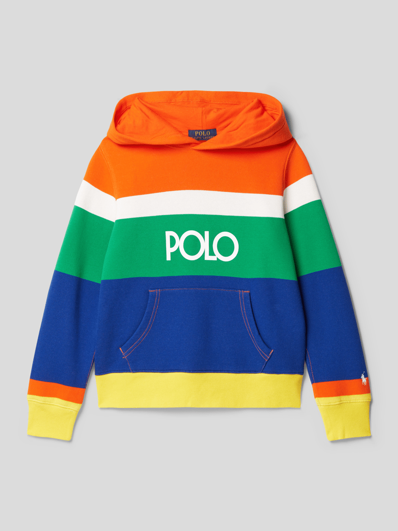 Hoodie mit Streifenmuster in orange