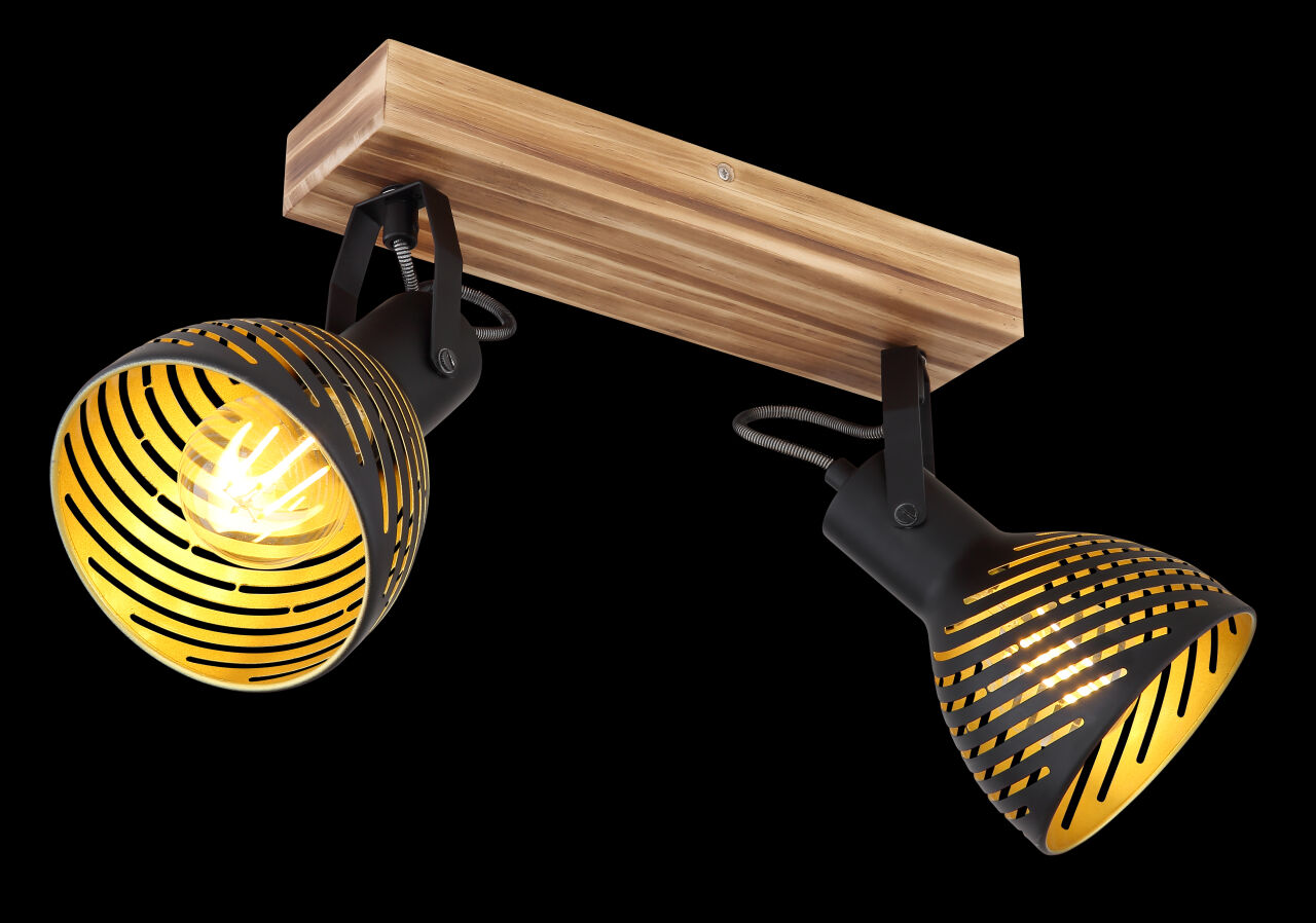 Globo Lighting - LENNA - Strahler Holz dunkelbraun, 2x E27