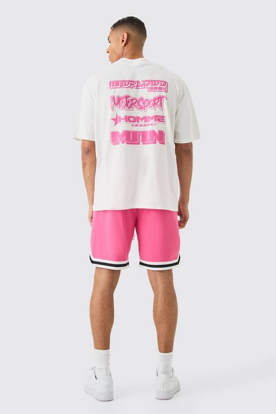 Oversize T-Shirt mit Moto Print
