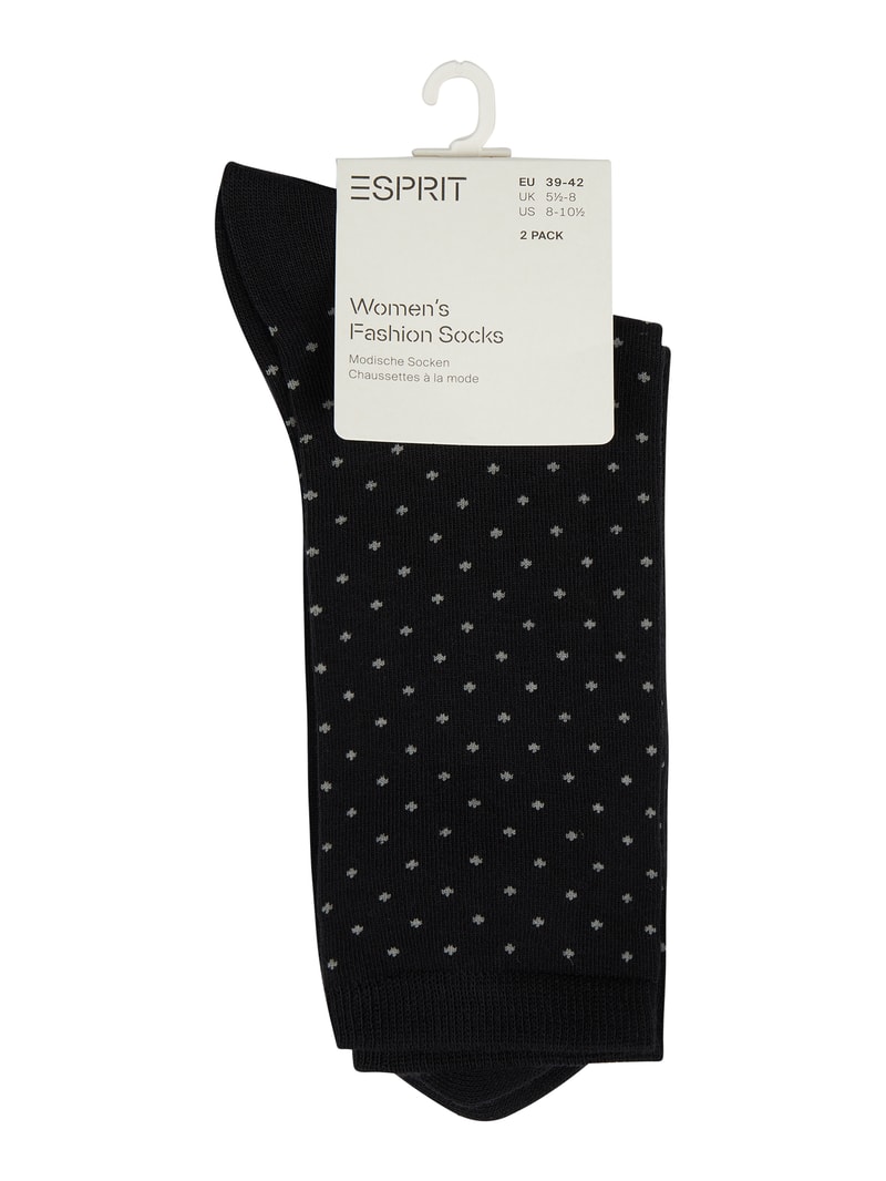 Socken mit Stretch-Anteil im 2er-Pack in schwarz