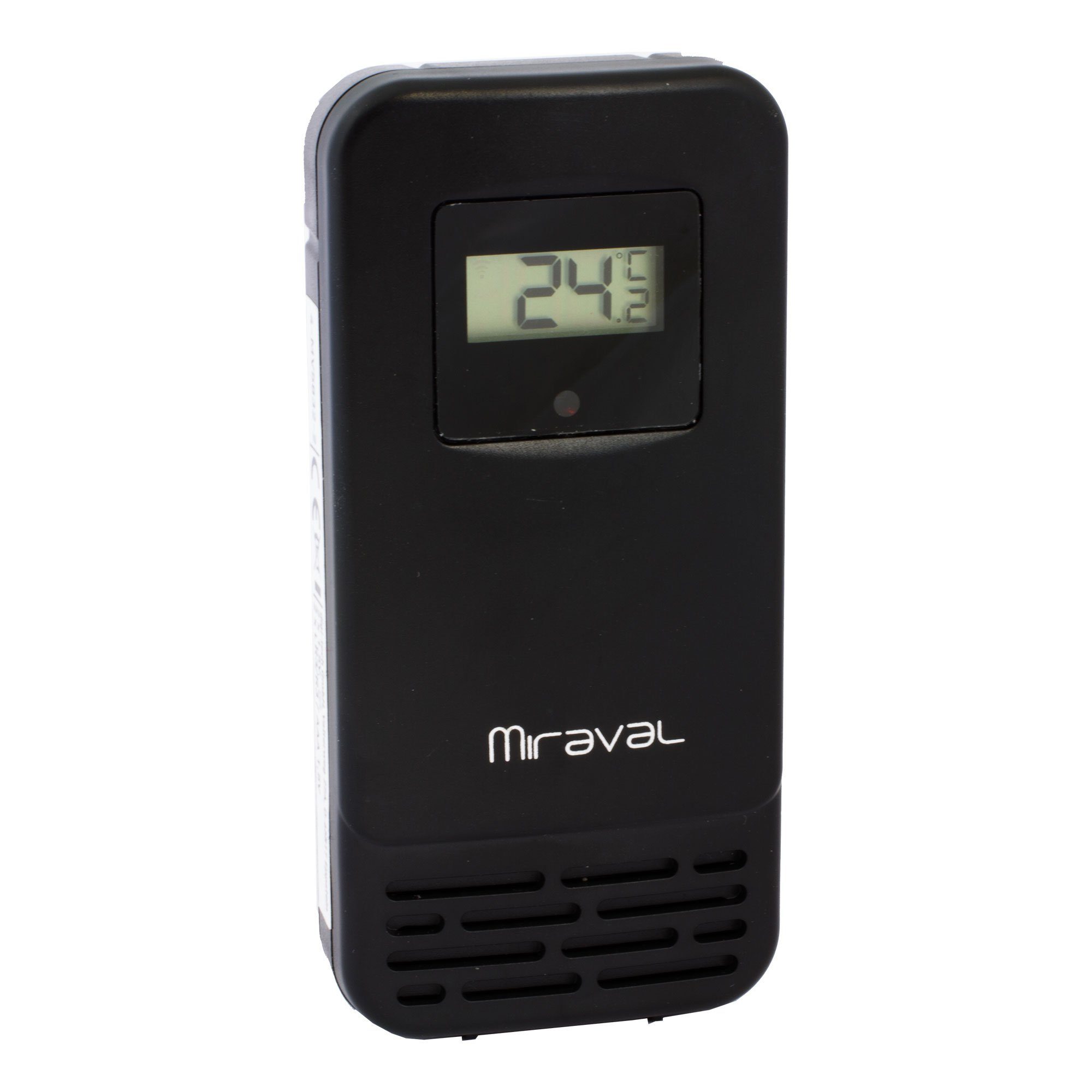 Miraval LCD Funkwecker mit Außensensor Wetterstation Datumsanzeige Funkuhr Kalender Datum 2 Alarme Datumsanzeige Snooze Funkwetterstation (Datumsanzeige, Funksignal, Temperaturanzeige, Aussensensor, AA-Batterien, Schwarz, Großer Display, Funkwecker)