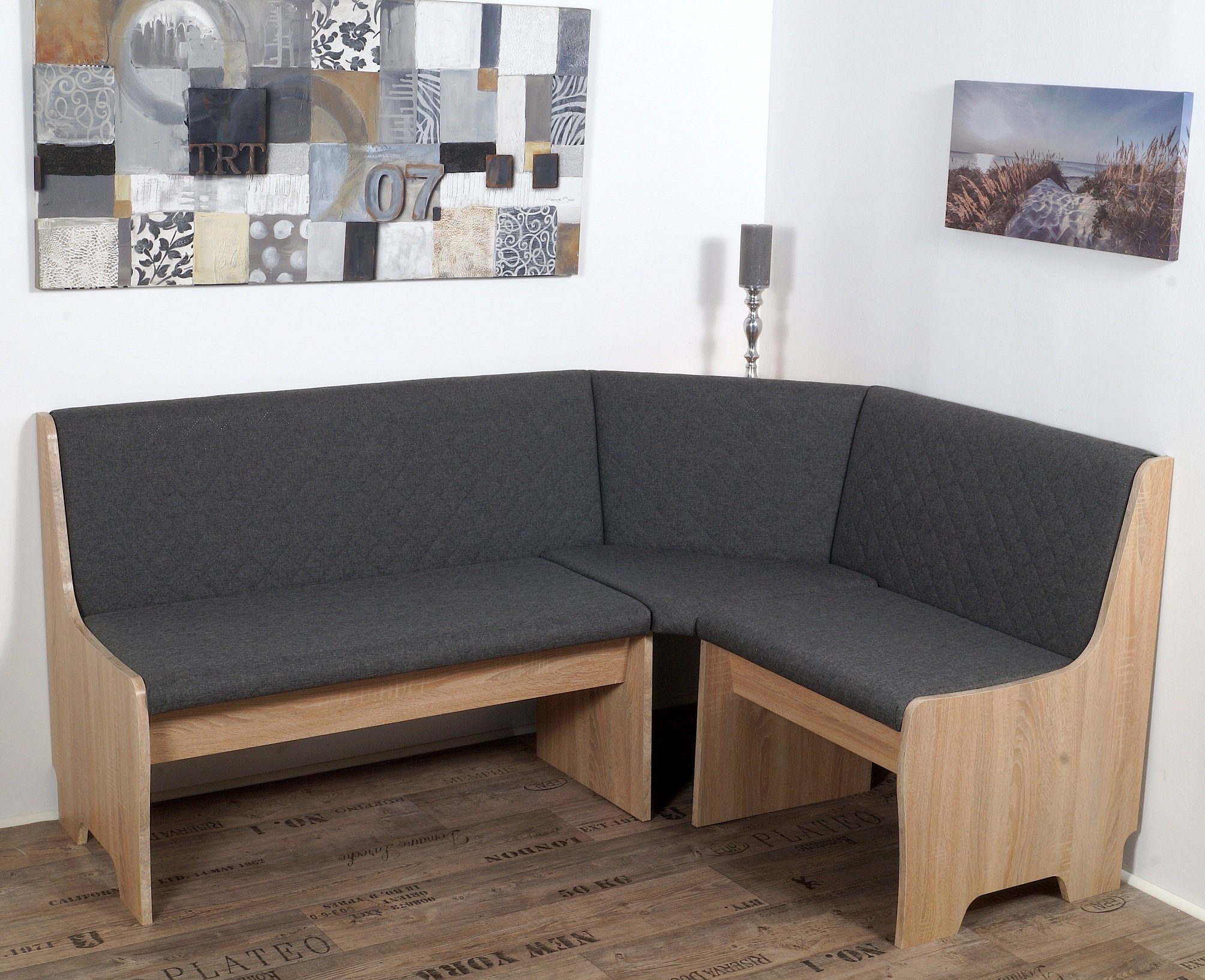 Stolebaenk Eckbankgruppe Bremen OLNIPI, (Eckbank Set, 1xEckbank, 1xTisch, 2x Stuhl), Links und rechts aufbaubar