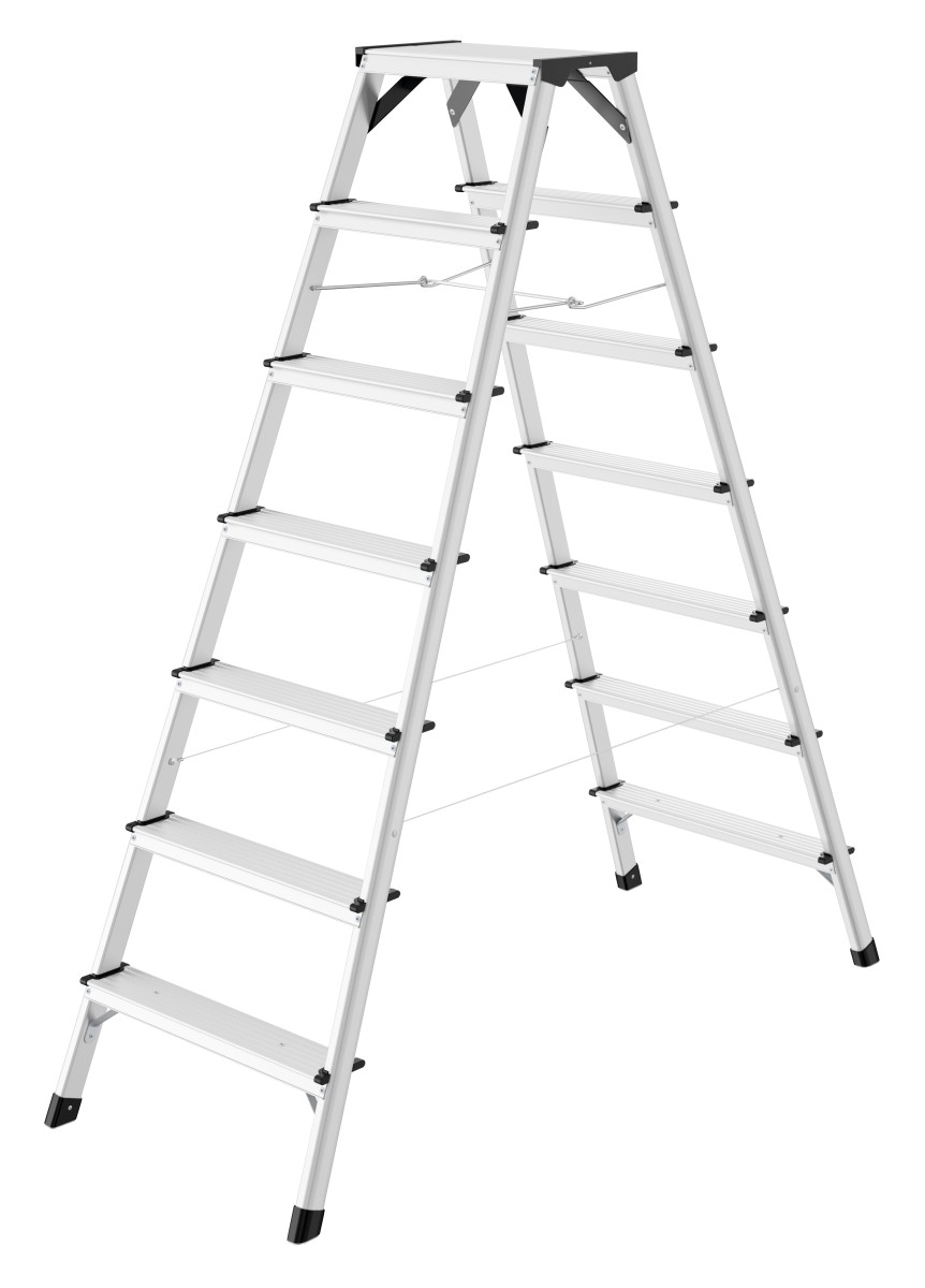 Bauzaunwelt Hailo TL100 TopLine Alu Teleskop Stehleiter 5 Stufen