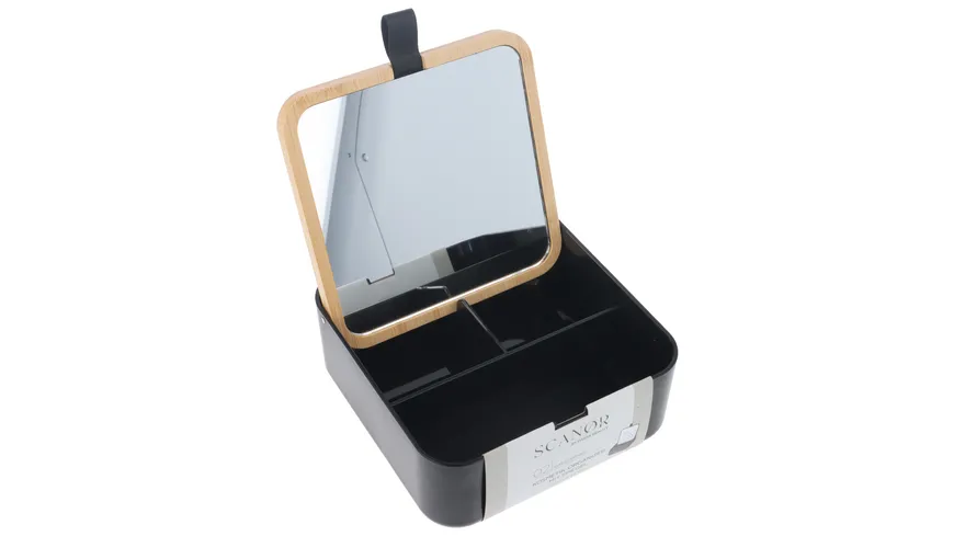 PARSA Beauty Kosmetik-Organizer mit Spiegel schwarz
